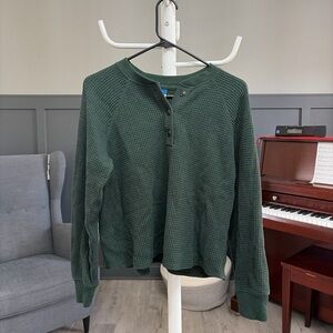 Old Navy Forest Green Knit Henley